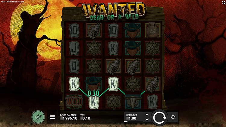 Dead or a Wild slot machine has 15 fixed lines